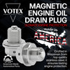 The Votex Magnetic Engine Oil Drain Plug is crafted in Wisconsin from top quality stainless steel to ensure lasting engine protection.  Made in America!