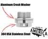 The Votex NODP007 drain plug is made in America using durable 304 stainless steel and comes with an aluminum crush washer.