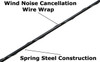 Wind noise cancellation wire wrap. Spring steel constructionn