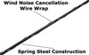 Wind noise cancellation wire wrap. Spring steel constructionn