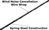 Wind noise cancellation wire wrap. Spring steel constructionn