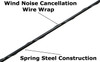 The Votex 12" black short antenna features wind noise cancellation wire wrap and spring steel construction.