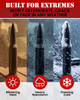 Built for extremes. Won't deteriorate, crack or fade in any weather.
