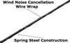 Our 9 inch black short antenna features wind noise cancellation wire wrap and spring steel construction.