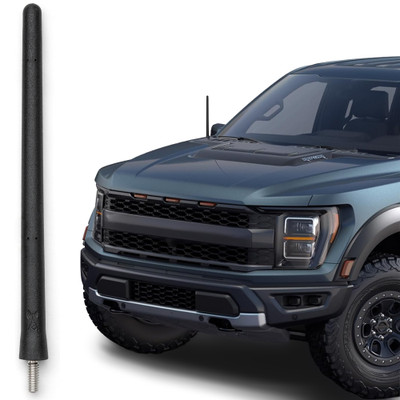 2009-2026 Ford F-150 Short Rubber 6 3/4 Inch Antenna - Car Wash Proof - USA Stainless Steel Threading - Powerful Internal Copper Coil/Premium Reception, 2009,2010,2011,2012,2013,2014,2015,2016,2017,2018,2019,2020,2021,2022,2023,2024