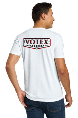 Votex Vintage Checkered Racing Logo T-Shirt in White