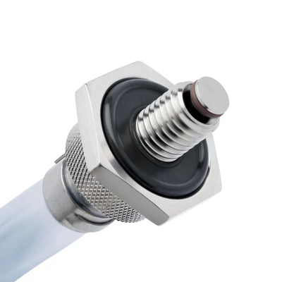 M12 x 1.75 MM Extended Threading Compact Quick Oil Drain Valve Plug - MADE IN USA - Stainless Steel - MESS FREE and TOOL FREE - SMQDP074