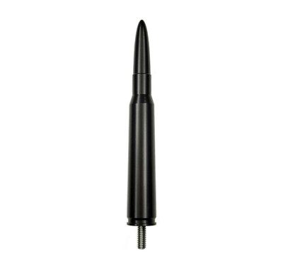 A black 50 caliber bullet antenna for a Mazda B4000, 1994, 1995, 1996, 1997, 1998, 1999, 2000, 2001, 2002, 2003, 2004, 2005, 2006, 2007, 2008, 2009, 2010