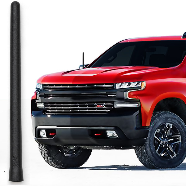 Votex - Short Rubber Antenna fits Chevrolet Silverado 1500 (2006-2026), The Original 6 3/4 Inch, Car Wash Proof, Durable EPDM Rubber, Internal Copper Coil for Enhanced Reception