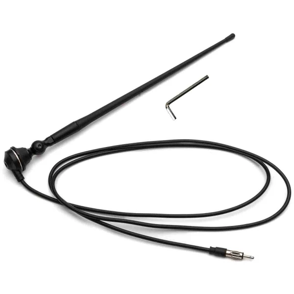 Votex - Marine Black AM-FM Rubber Ducky 15 Inch Antenna Kit - for ATV, Boat, Camper, Go Kart, Motorhome, Pontoon, RV, Sailboat, Tractor, Trailer, UTV, Yacht