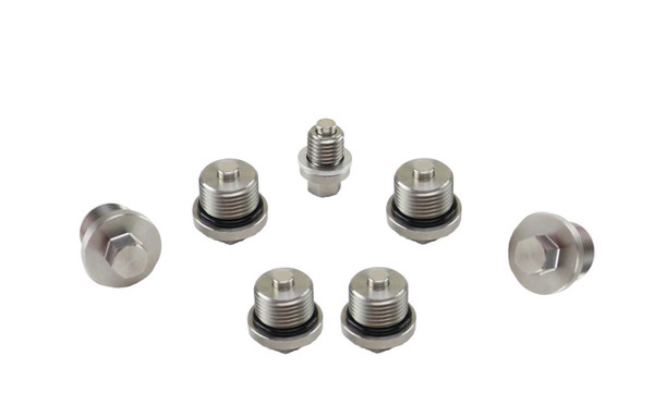 Polaris Scrambler/Sportsman 850|1000 Stainless Steel Differential/Engine/Transmission Oil Drain Plug Kit with Neodymium Magnet - MADE IN USA