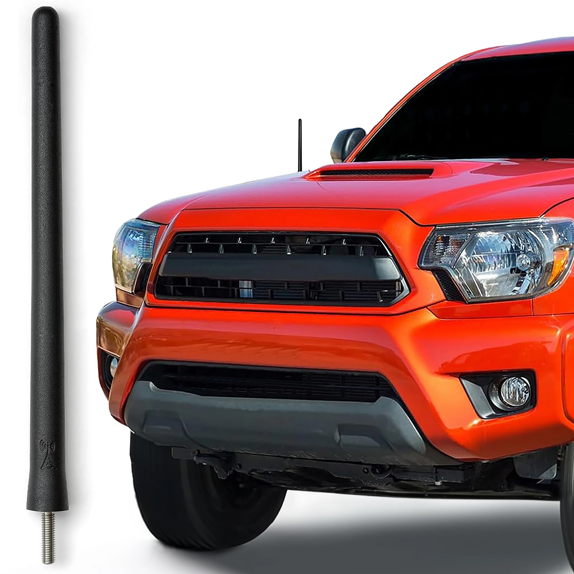 Votex - Short Rubber 6 3/4 Inch Antenna for Toyota Tacoma (1995-2015) - USA Stainless Steel Threading, Car Wash Proof, Easy Installation, Enhanced Radio Reception with Internal Copper Coil