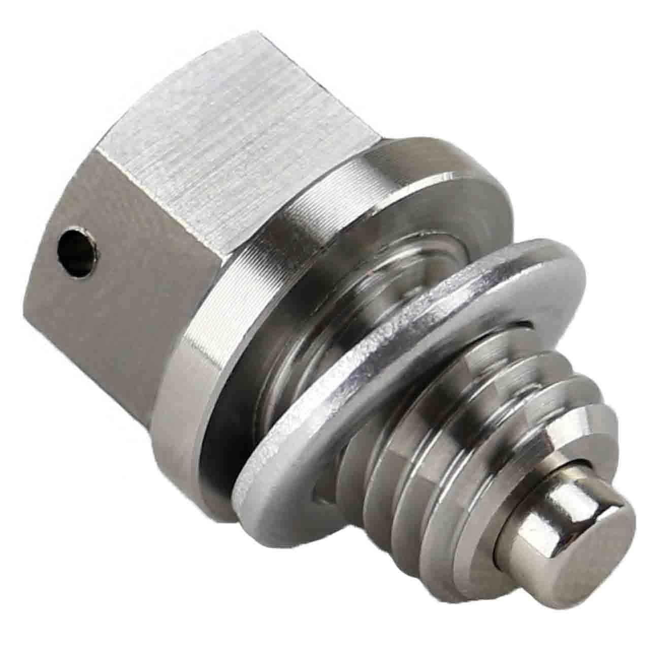 M10 x 1.5 X 12.5MM Stainless Steel ENGINE Magnetic Oil Drain Plug with Neodymium Magnet - Made In USA - Part Number DP025