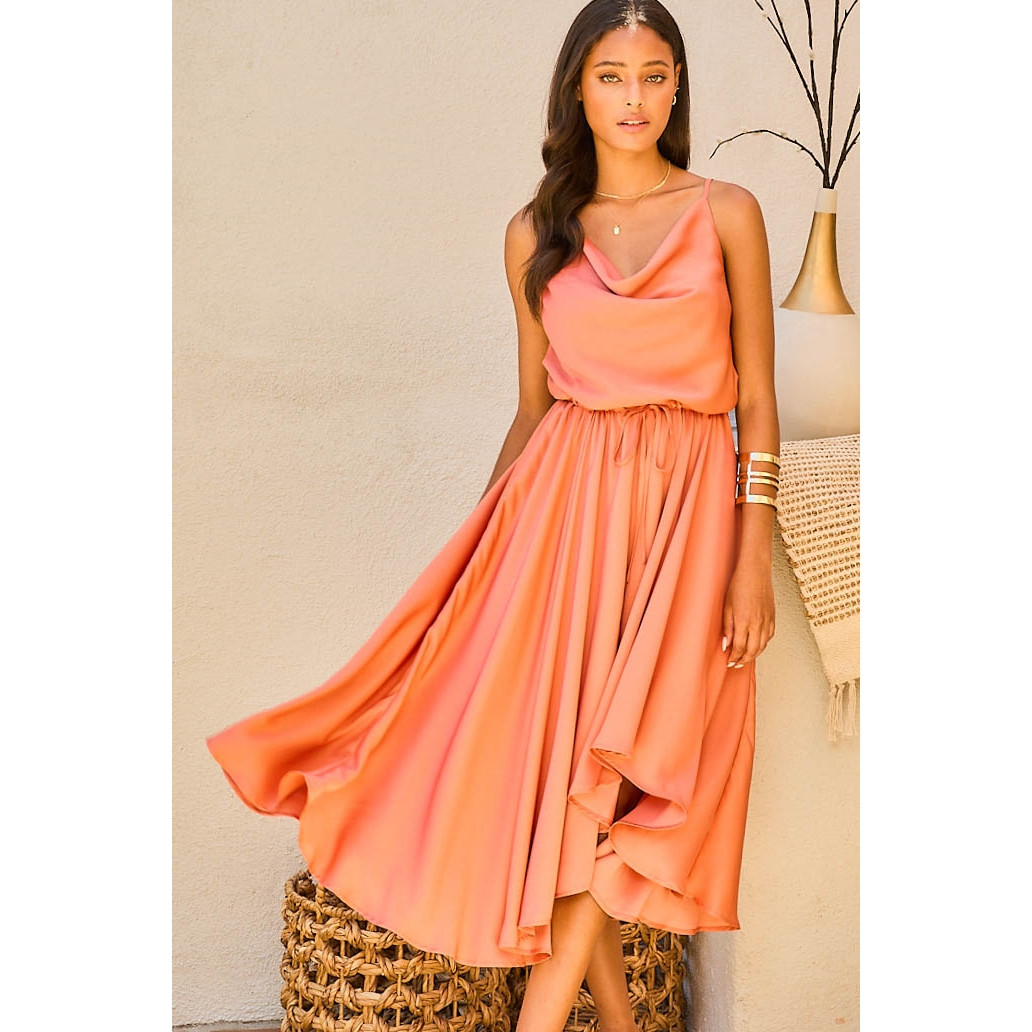 Shoulder Strap Satin Dress blendedvintagemarketplace