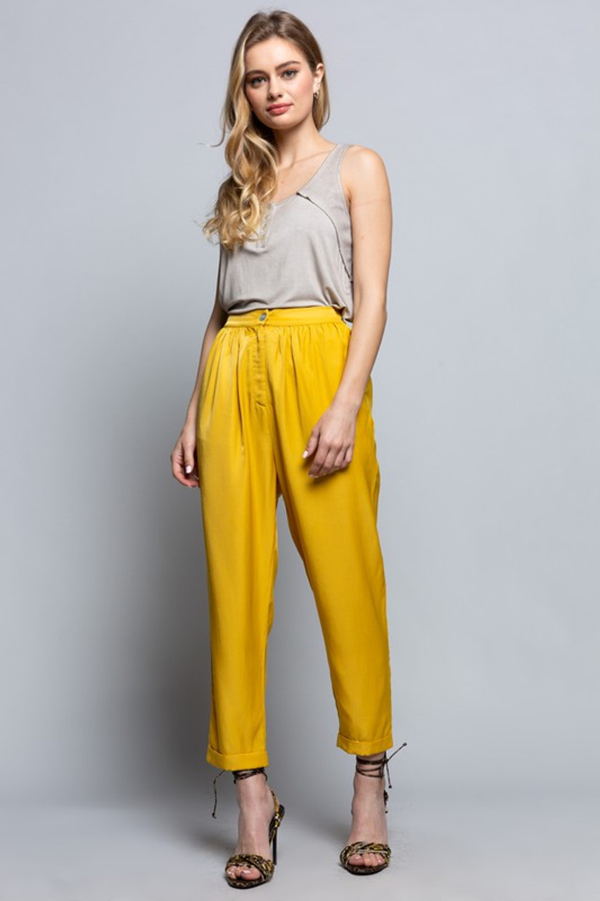 Mustard Wide Leg Pants Outfits (35 ideas & outfits) | Lookastic