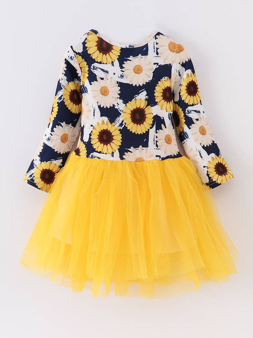Yellow Sunflower Girl Tutu Dress