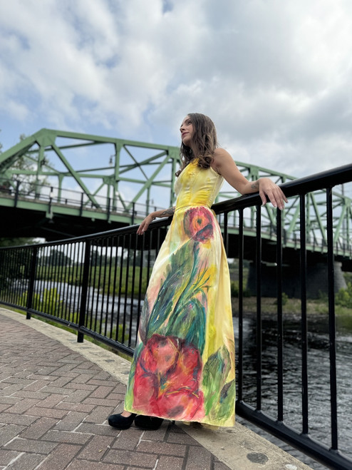 A Girl And Her Hand Painted Dress