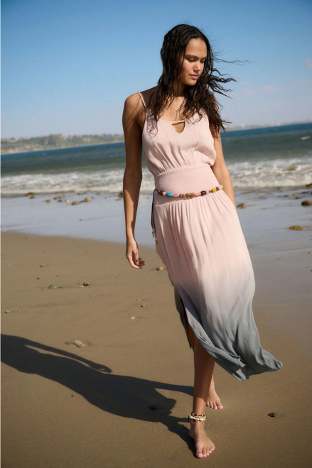 Ombre Keyhole Woven Maxi Dress