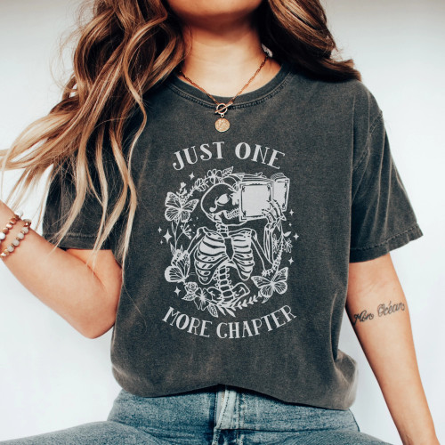 Just One More Chapter Graphic Skeleton Tee
