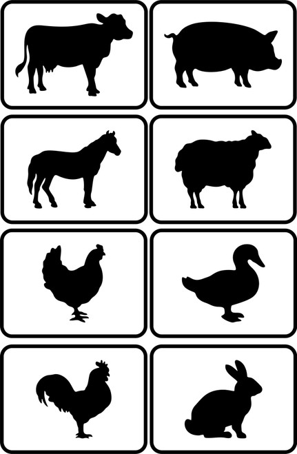 Farm Animal Set Stencil