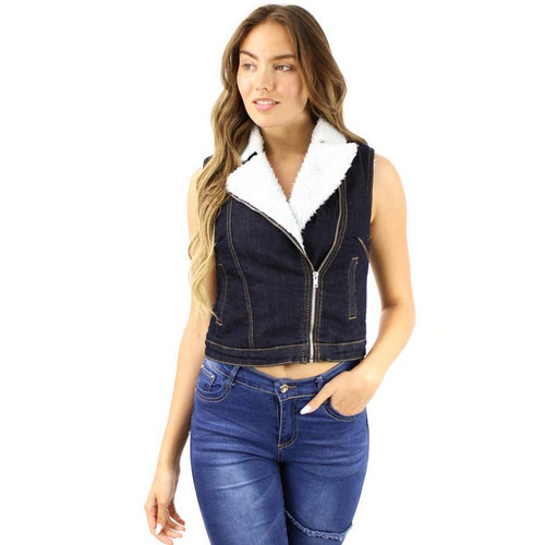 Faux Fur Fake Pockets Vest