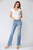 Pull On Elastic Waistband Flare Jeans