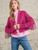 Hot Pink Fringe Cropped Jacket