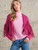 Hot Pink Fringe Cropped Jacket