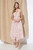 Handkerchief Hemmed Nude Lined Romantic Midi