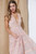 Handkerchief Hemmed Nude Lined Romantic Midi