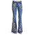 Embroidered  Slim Fit Flared Jeans