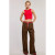 Plaid/Flannel Contrast Waistband Leopard Pants