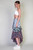 Asymmetric  Denim Midi Skirt with Plaid Patches