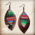 Leather Oval Hair on Hide Earrings w/Serape Accent 200h