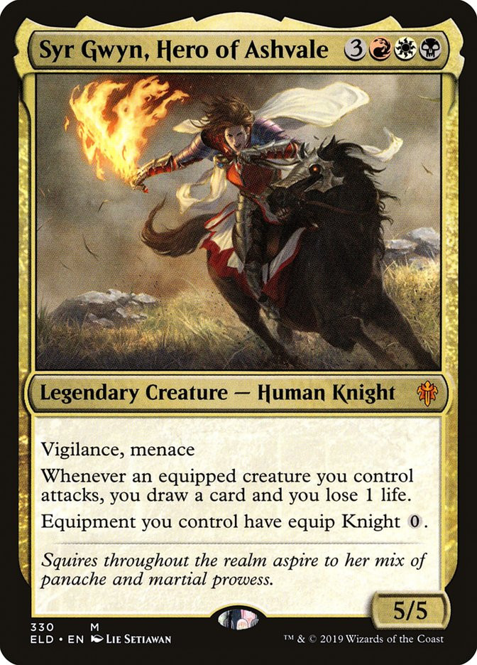 mtg syr gwyn commander deck Gwyn, Hero of Ashvale Altered Full Art Magic 2020 EDH Painted Signed Artist you draw a card and you lose 1 life Syr Gwyn, Hero of Ashvale