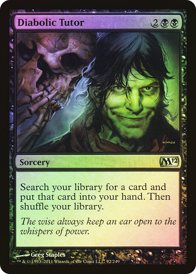 Carta Magic: The Gathering - Diabolic Tutor, Foil, De La Edición Magic 2012 (M12)