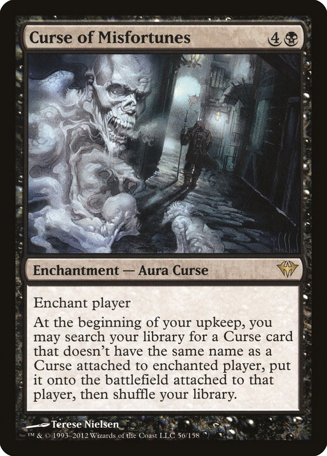 best curse cards mtg of Unbinding - Single Card Curse of Misfortunes | Dark