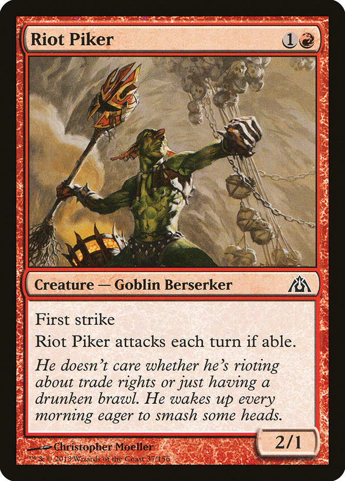 Magic the Gathering [111] DRAGON'S MAZE Single Card - 037/156 : Riot Piker