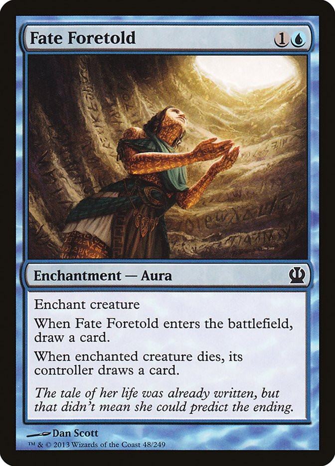 etb card draw mtg A {2}{G} 3/3 creature with reach and a would be the best common in the set, right? So the question is: how close can you make this  to Mint / near mint condition trading card Fate Foretold | Theros |