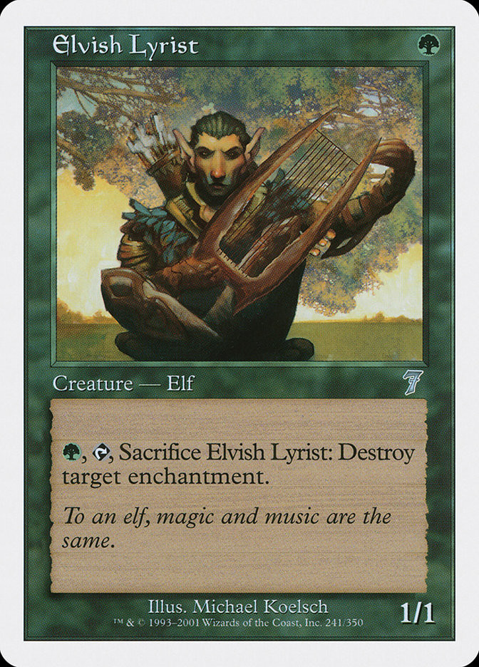 エルフの抒情詩人/Elvish Lyrist 金枠 mtg 公式戦使用不可 Elvish Lyrist | 7th Edition | Star City Games