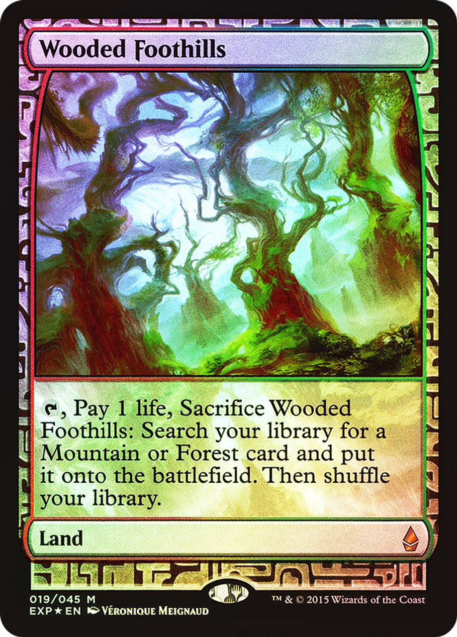 MTG 樹木茂る山麓 Wooded Foothillsエクスペディション - マジック：ザ 