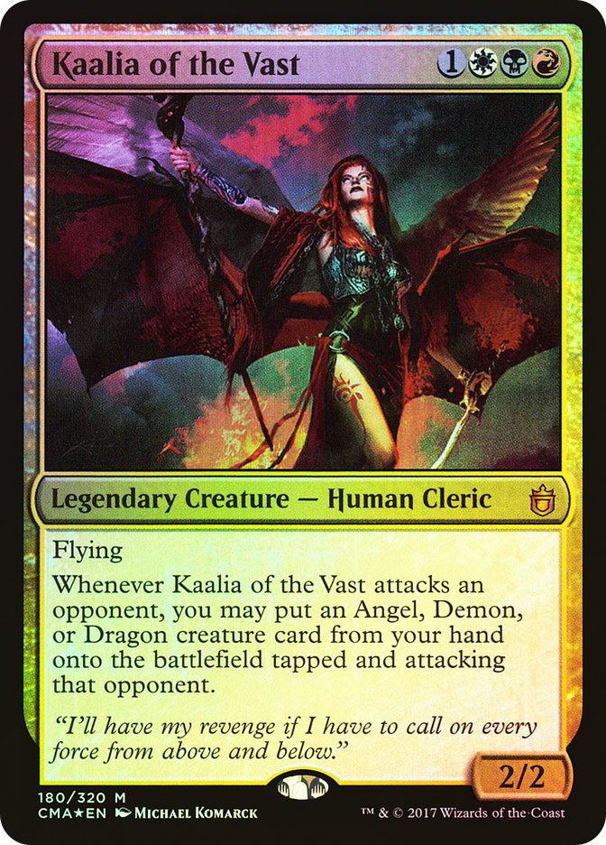 mtg kaalia commander deck (Heavenly Inferno) or Dragon creature card from your hand onto the battlefield tapped and attacking that opponent. Kaalia of the Vast Mystery