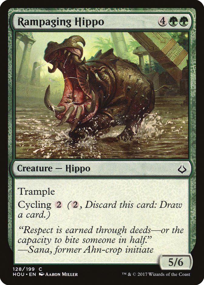 mtg hippo cards Bull [Urza's Saga] unique look. Rampaging Hippo