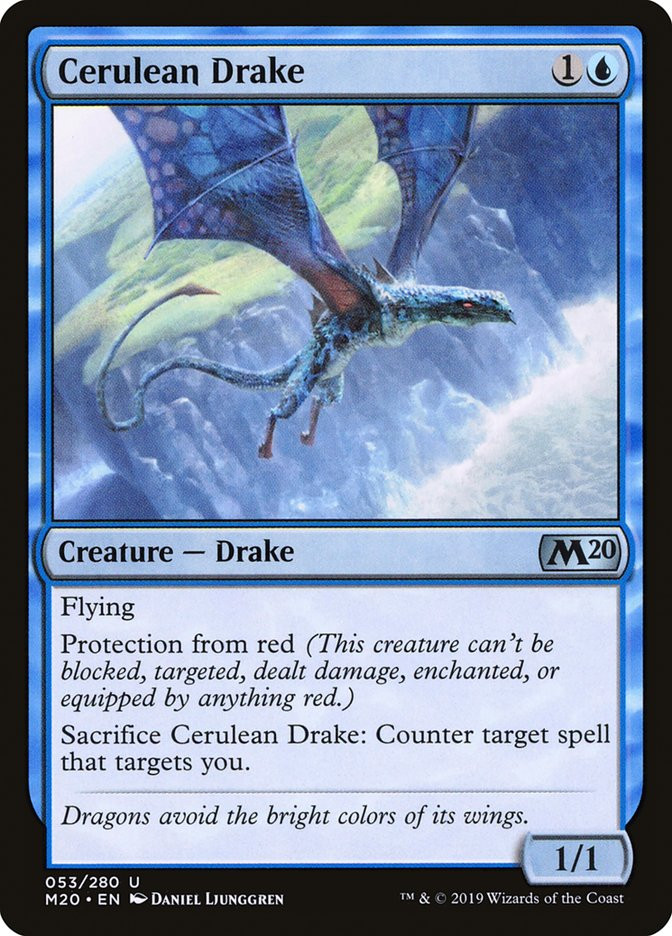 Magic the Gathering [183] Magic 2020 Single Card - 053/280 : Cerulean Drake