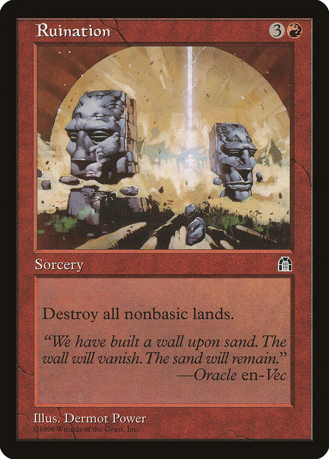 destroy all land cards mtg Amazon.com: Elite Commander Land Destruction Deck - Jeskai - Red Blue White  - EDH - Numot, The Devastator - 100 Card - Custom Magic The Gathering Deck