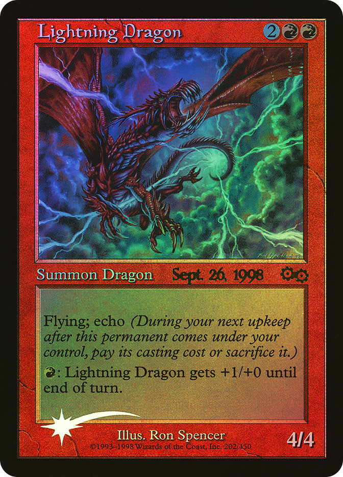Lightning Dragon (Prerelease) (Urza's Saga) | Promo | Star City Games