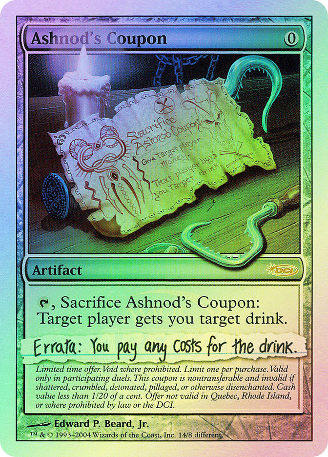 Ashnod's Coupon (Arena) | Promo | Star City Games