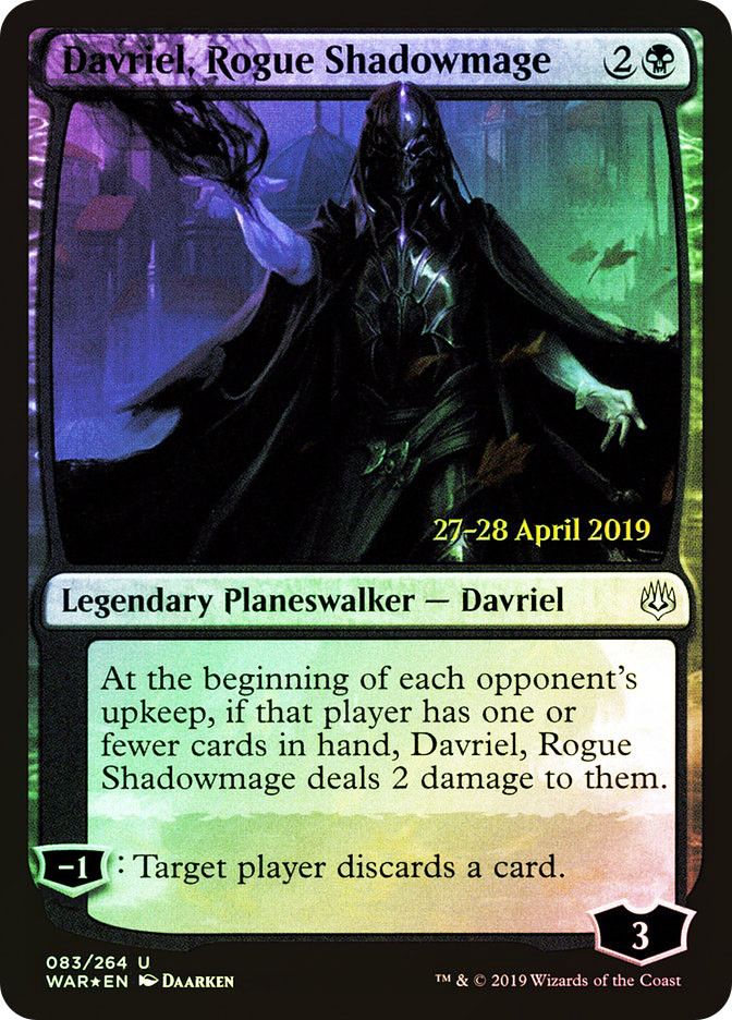 Davriel, Rogue Shadowmage (Prerelease) (War of the Spark) | Promo