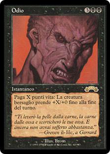 hatred mtg card [Exodus] Mint / near mint condition trading card Lagomos, Hand of Hatred Dominaria