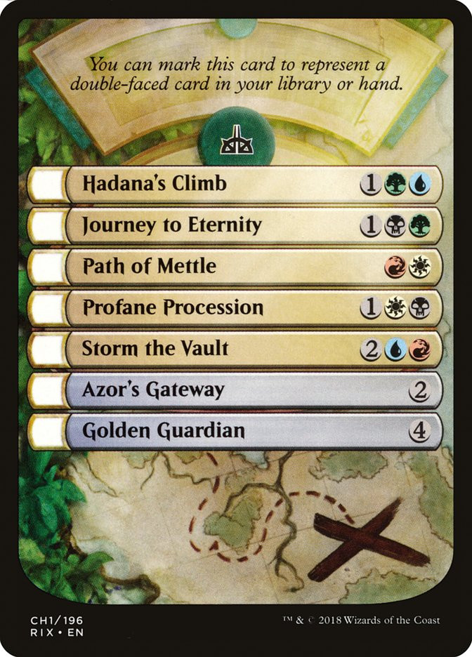 Checklist card